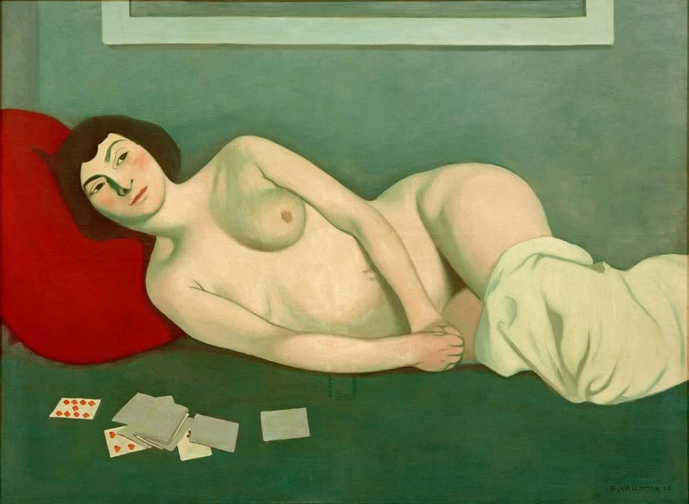 Donna nuda sdraiata con carte - Wuppertal, Von Der Heydt, Museum